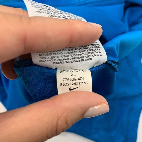 Nike Golf Polo Shirt Mens XL Extra Large Blue Standard Fit Mobility Micro Geo - Picture 10 of 12